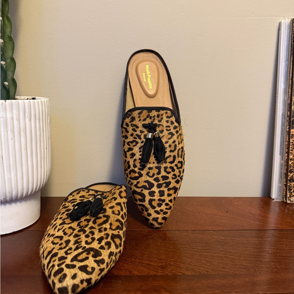 Hush Puppies Leopard Print Flats with Black Tassels - Picture 4 of 10